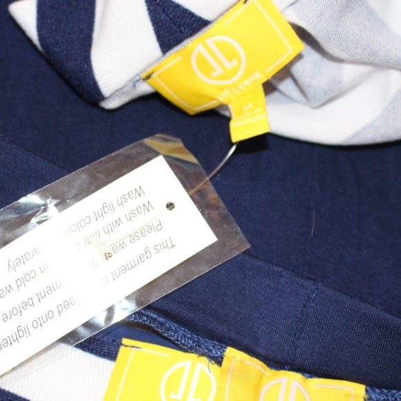 LIZ LANGE, Women’s Navy and White Striped Knit Cardigan ,Tank top & pants Set - Picture 9 of 9